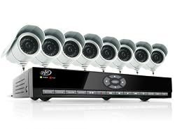 SVAT CV301-8CH-008 Web Ready 8 Channel H.264 500GB HDD DVR Security System with 8 Indoor/Outdoor Hi-Res Night Vision CCD Surveillance Cameras and Smart Phone Access