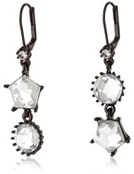 Betsey Johnson "Iconic Jet Setters" Gem Double Drop Earrings