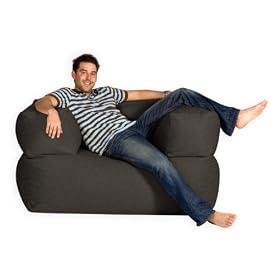BaZi � Armchair Sofa Bean Bag in CHOCOLATE Barkweave Fabric