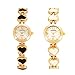 ThaiTime 2pcs Fashion Woman Girls Heart Shape Bracelet with Elegant Quartz Wrist Watch