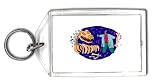Keychain with dinosaur, fossil, scientist, museum, skeleton