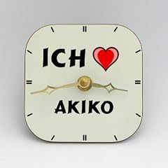 Tischuhr mit Aufschrift Ich liebe Akiko