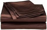 Royal Opulance Satin Queen Sheet Set, Chocolate