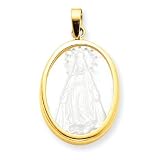 14k & Mother of Pearl Blessed Mary Pendant
