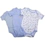 Grenouill�re � manches courtes � motifs pour b�b� gar�on, fille ou unisexe (lot de 3) (86-92cm/18-24 mois) (Bleu)