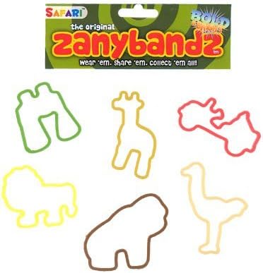 Zany Bandz Shaped Rubber Bands Bracelets 24Pack Safari