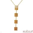 Koesia! Made in Italy Beautiful Hand-Made Necklace 2.75ctw Super Clean G/VS Diamonds and Citrines Made of 18K Gold