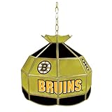IMAGE OF Trademark NHL Boston Bruins stained glass Tiffany lamp - 16-inch diameter