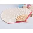Shell Shape Folding Fan, Cloth Hand Fan - Clover Printed, Gift Idea