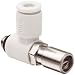 SMC AS Air Flow Control Valve, PBT & Nickel Plated Brass, Elbow, Screwdriver Adjusting, Metric Thread Male X Push-to-Connect Fitting