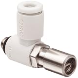 Best Price SMC AS1201F-M5-04D Air Flow Control Valve with One-Touch Fitting, PBT & Nickel Plated Brass, Elbow, Screwdriver Adjusting, M5 Male X 4 mm Tube OD