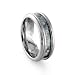 Men's Stainless Steel Ring with Carbon Fiber Inlay, Size 10
