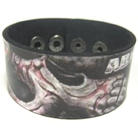 Abraham Graphic Tribal Skull Leather Bracelet Wristband