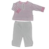 Absorba Fall Girls Infant Stripe Pink/White Velour Pant Set
