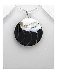 Resin Pendant Necklace In 92.5 Sterling Silver