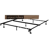STRUCTURES by Malouf Heavy Duty 7-Leg LINENSPA Adjustable Metal Bed Frame with Center Support and Rug Rollers - (Queen, Full XL, Full, Twin XL, Twin)