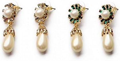 Sweety Girl Jewelry Bamoer Luxury Pearl Drop Earrinfor Women Wedding Gold Plated Zircon Crystal High Quality Jewelry Brincos Bijoux Women E338
