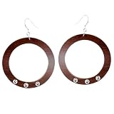 CZ & Wood Sterling Silver Earrings