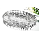 Oval Sectional Glass Etched Serving Dish
