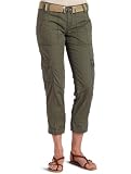 Calvin Klein Jeans Women's Petite Belted Explorer Crop Pant, Rosemary, 12