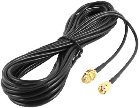 uxcell RP-SMA Male to Female Wifi Antenna Connector Extension Cable Black 10M