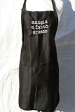Black Mangia E Fatto Grosso Embroidered Apron