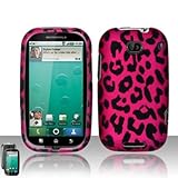 Hot Pink Leopard Rubberized Snap on Hard Shell Cover Protector Faceplate Ce ....