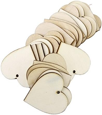 25pcs Blank Heart Embellishments for DIY Crafts 4x4cm