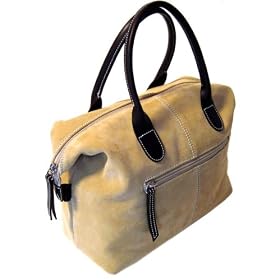 Floto Beige Suede and Leather Handbag purse
