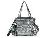 Corcovado Turnlock Tote, Pewter Distressed