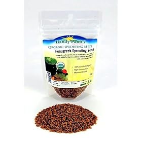Organic Fenugreek Sprouting Seeds -1/4 Lbs (4 oz)- Seeds for Planting, Hydroponics, Growing Sprouts, Grinding For Spices & More.