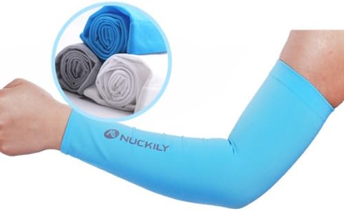 Foocc Anti-sunburn Bike Cycling Arm Sleeves Outdoor Bike Arm Warmers (Blue)