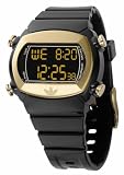 Adidas Adh1572 Unisex Digital Multifunctional Black Pu Strap Watch