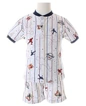 Petit Lem Gray Striped *Baseball* 2pc Short Set Jammies 3y (3T)