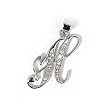 INITIAL PENDANT W/CZ STERLING SILVER .925 Letter H