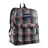 Jansport SuperBreak Backpack Pink Poodle Grey Duke