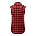 OLRIK Mens Hipster Hip Hop Sleeveless Side Zipper Plaid Shirt Vest