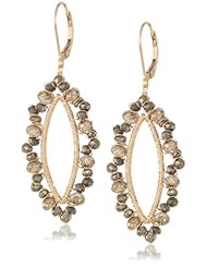 Dana Kellin Elaborate Decorated with Pyrite and Crystal Oblong Earrings