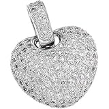 14K White Gold Diamond Heart Pendant