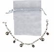 Bracelet - B274 - Fire Polished Glass and Swarovski (tm) Crystal Beads - Adjustable to Fit + Matching Organza Bag ~ Gunmetal (Gray / Grey)
