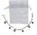 Bracelet - B274 - Fire Polished Glass and Swarovski (tm) Crystal Beads - Adjustable to Fit + Matching Organza Bag ~ Gunmetal (Gray / Grey)