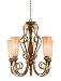 Quoizel GU5005WG Guinevere 28-Inch One Tier Chandelier With 5 Uplights with Gold Bisque Glass, Welsh Gold Finish