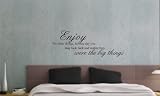 Enjoy the little things for one day you make look back and realize they were the big things Vinyl wall art Inspirational quotes and saying home decor decal sticker steamss