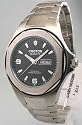 MENS CROTON STEEL DAY DATE WATCH CA301100SSBK