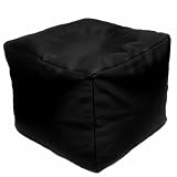 from CUBE Faux Leather Black Mini Bean Bag Cube Footstool Pouffe