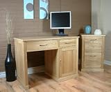 Single Pedestal Oak Computer Desk