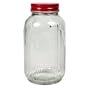 Tag Vintage Glass Jar with Metal Lid, Clear, Large, 5.25-Cup Capacity