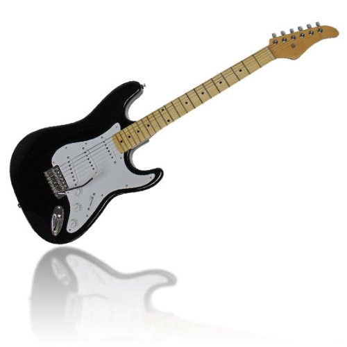 Produkt-Bild: C.GIANT E-Gitarre S-Modell Schwarz mit Ahorn Hals