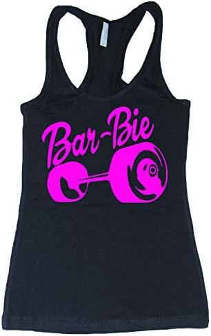 Bar-Bie Racerback Workout Tank Top Large Black