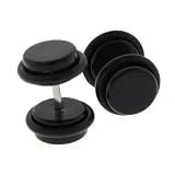 PL016/ 2 Stück Ohrstecker Fake Plugs mit Gummiring schwarz 8 mm piercing-dreams